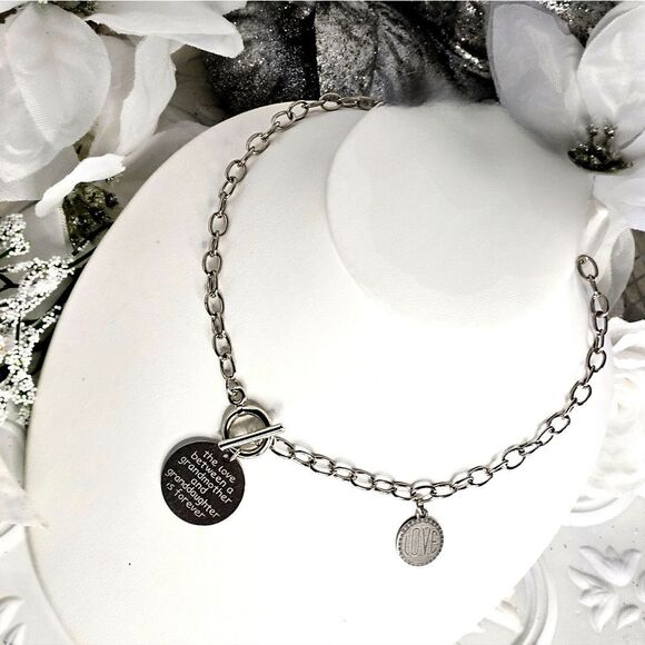 The Love Between Grandmother and Granddaughter Necklace in Sterling Silver - Picture 3 of 3